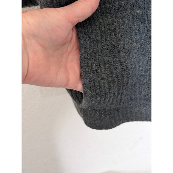 Pure Jill Wool Blend Knit Poncho Sweater XL Gray Pockets Oversized Boxy Relaxed - Picture 6 of 9